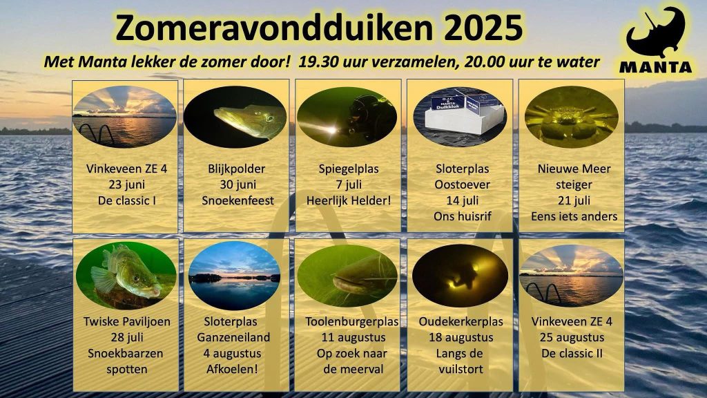 Manta Duiken zomeravond agenda